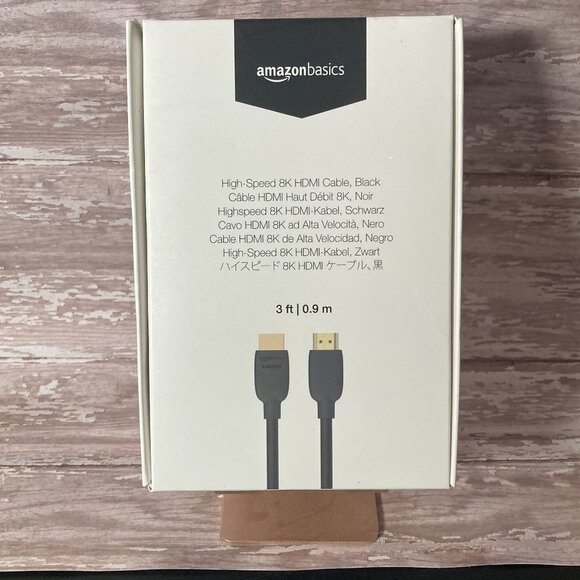 Amazon Basics - High Speed 8K HDMI Cable - Black/Gold - SEALED - Picture 1 of 2